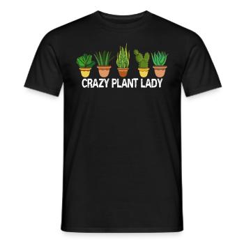 Crazy Plant Lady Plants Jardinier Fleuriste - T-shirt homme - noir - Devant - AI Model Male 178 light (178cm)