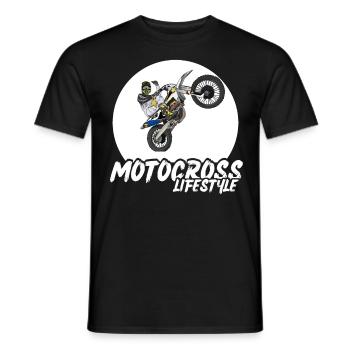 Motocross / Enduro / Freestyle mx / Dirtbike retro - Men's T-Shirt - black - Front - AI Model Male 178 light (178cm)