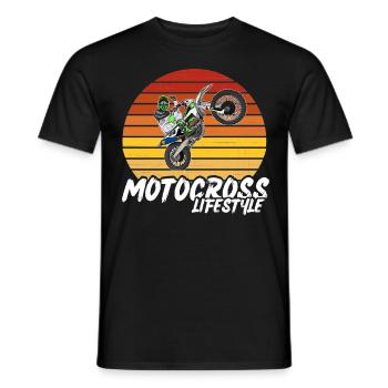 Motocross / Enduro / Freestyle mx / Dirtbike retro - Männer T-Shirt - Schwarz - Vorne - AI Model Male 178 light (178cm)