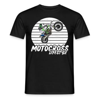 Motocross / Enduro / Freestyle mx / Dirtbike retro - Men's T-Shirt - black - Front - AI Model Male 178 light (178cm)