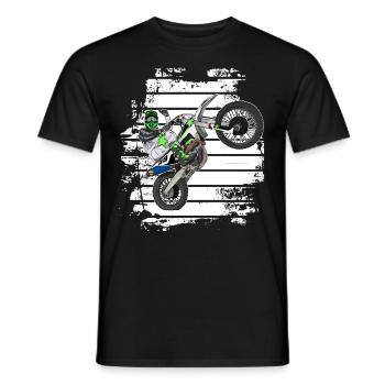 Motocross / Enduro / Freestyle mx / Dirtbike retro - Männer T-Shirt - Schwarz - Vorne - AI Model Male 178 light (178cm)
