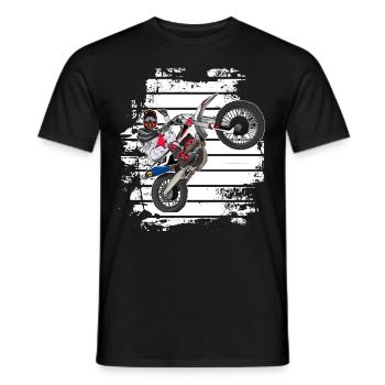 Motocross / Enduro / Freestyle mx / Dirtbike retro - Männer T-Shirt - Schwarz - Vorne - AI Model Male 178 light (178cm)