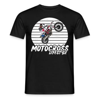 Motocross / Enduro / Freestyle mx / Dirtbike retro - Men's T-Shirt - black - Front - AI Model Male 178 light (178cm)