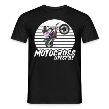 Motocross / Enduro / Freestyle mx / Dirtbike retro - Men's T-Shirt - black - Front - AI Model Male 178 light (178cm)