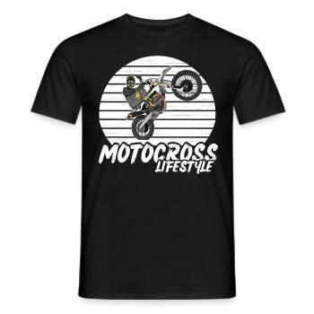 Motocross / Enduro / Freestyle mx / Dirtbike retro - Männer T-Shirt - Schwarz - Vorne - AI Model Male 178 light (178cm)