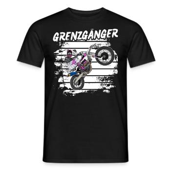 Motocross / Enduro / Freestyle mx / Dirtbike retro - Männer T-Shirt - Schwarz - Vorne - AI Model Male 178 light (178cm)