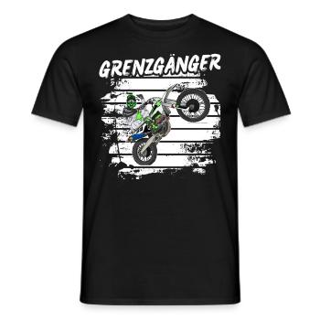 Motocross / Enduro / Freestyle mx / Dirtbike retro - Männer T-Shirt - Schwarz - Vorne - AI Model Male 178 light (178cm)