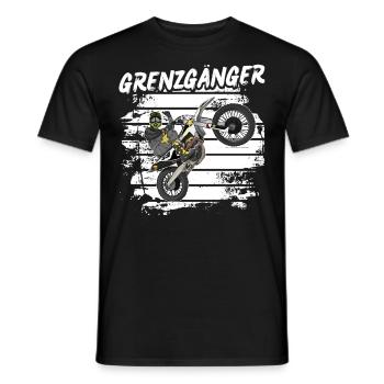 Motocross / Enduro / Freestyle mx / Dirtbike retro - Männer T-Shirt - Schwarz - Vorne - AI Model Male 178 light (178cm)