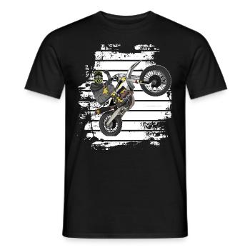 Motocross / Enduro / Freestyle mx / Dirtbike retro - Men's T-Shirt - black - Front - AI Model Male 178 light (178cm)