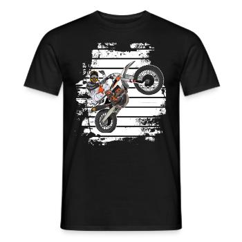 Motocross / Enduro / Freestyle mx / Dirtbike retro - Männer T-Shirt - Schwarz - Vorne - AI Model Male 178 light (178cm)