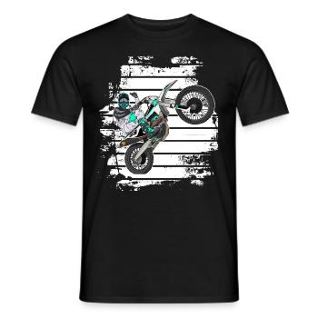Motocross / Enduro / Freestyle mx / Dirtbike retro - Men's T-Shirt - black - Front - AI Model Male 178 light (178cm)