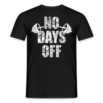 No Days Off Bodybuilder Saying Barbell - Men's T-Shirt - black - Front - AI Model Male 178 light (178cm)