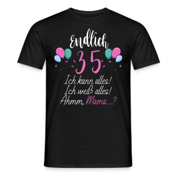 Endlich 35 Ich Kann Alles Ich Weiß Alles - Männer T-Shirt - Schwarz - Vorne - AI Model Male 178 light (178cm)