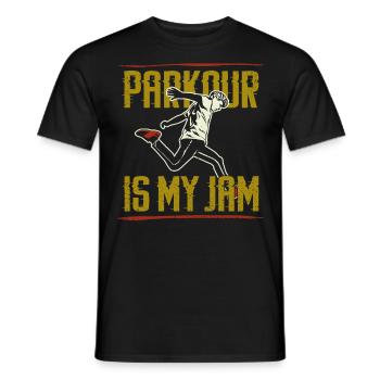 Parkour Free Running Traceur - T-shirt homme - noir - Devant - AI Model Male 178 light (178cm)