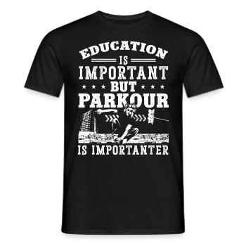 Parkour Free Running Traceur - T-shirt homme - noir - Devant - AI Model Male 178 light (178cm)