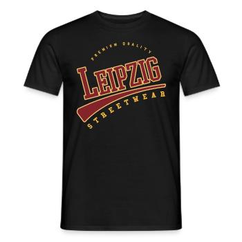 Leipzig Germany College High School Style - Men's T-Shirt - black - Front - AI Model Male 178 light (178cm)