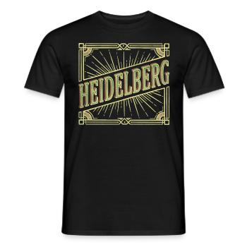 Heidelberg Deutschland Stadt Schrift Vintage Retro - Männer T-Shirt - Schwarz - Vorne - AI Model Male 178 light (178cm)