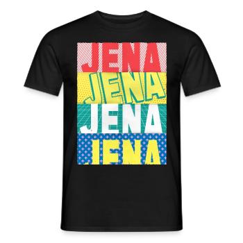 Jena Germany City Skyline Home Love - Men's T-Shirt - black - Front - AI Model Male 178 light (178cm)