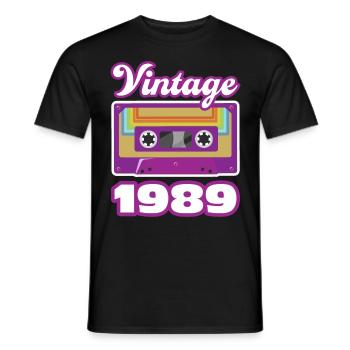 1989 Année de construction cadeau d’anniversaire - T-shirt homme - noir - Devant - AI Model Male 178 light (178cm)