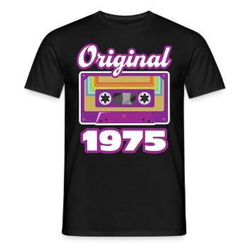 1975 Année de construction Année de naissance - T-shirt homme - noir - Devant - AI Model Male 178 light (178cm)
