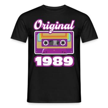 1989 Année de construction Année de naissance - T-shirt homme - noir - Devant - AI Model Male 178 light (178cm)