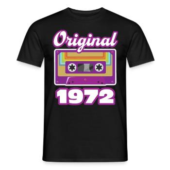 1972 Année de construction Année de naissance - T-shirt homme - noir - Devant - AI Model Male 178 light (178cm)
