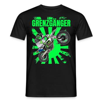 Motocross / Enduro / Freestyle mx / Dirtbike retro - Männer T-Shirt - Schwarz - Vorne - AI Model Male 178 light (178cm)