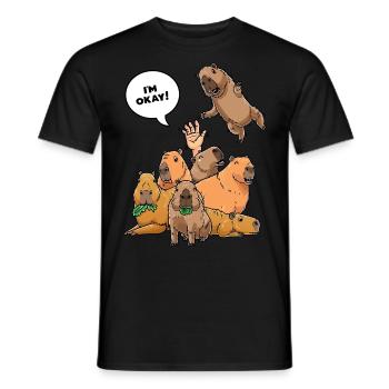 Capybara Funny Rodent Capybara Capybara - Men's T-Shirt - black - Front - AI Model Male 178 light (178cm)