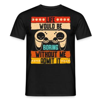 Gamer Gamer Gaming Console Jeux vidéo - T-shirt homme - noir - Devant - AI Model Male 178 light (178cm)