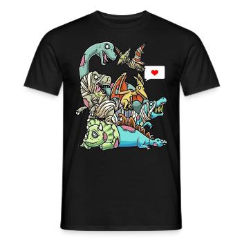 Lustige Zombie Dinosaurier Mumie Halloween - Männer T-Shirt - Schwarz - Vorne - AI Model Male 178 light (178cm)