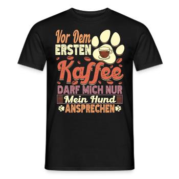 Kaffee Hund Hundehalter Kaffeetrinker Liebhaber - Männer T-Shirt - Schwarz - Vorne - AI Model Male 178 light (178cm)