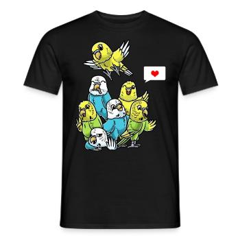 Drôle de perroquet Perruche Oiseau - T-shirt homme - noir - Devant - AI Model Male 178 light (178cm)