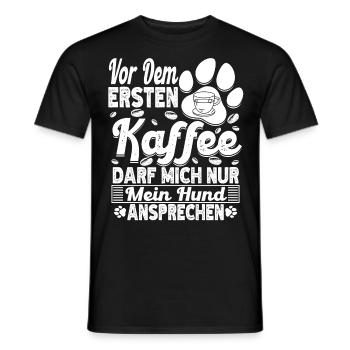 Kaffee Hund Hundehalter Kaffeetrinker Liebhaber - Männer T-Shirt - Schwarz - Vorne - AI Model Male 178 light (178cm)
