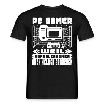 PC Gamer Computerspiele Konsolengamer Videospiel - Männer T-Shirt - Schwarz - Vorne - AI Model Male 178 light (178cm)