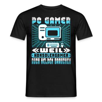 PC Gamer Computerspiele Gaming Computer Videospiel - Männer T-Shirt - Schwarz - Vorne - AI Model Male 178 light (178cm)
