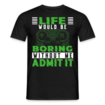 Gamer Gamer Gaming Console Video Games - Men's T-Shirt - black - Front - AI Model Male 178 light (178cm)
