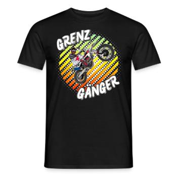 Motocross / Enduro / Freestyle mx / Dirtbike retro - Männer T-Shirt - Schwarz - Vorne - AI Model Male 178 light (178cm)