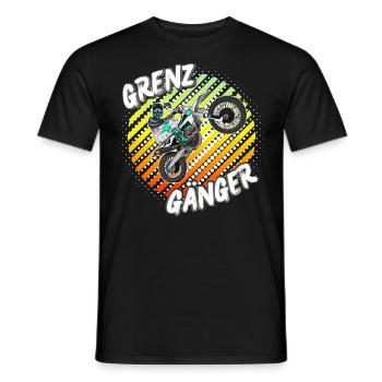 Motocross / Enduro / Freestyle mx / Dirtbike retro - Männer T-Shirt - Schwarz - Vorne - AI Model Male 178 light (178cm)