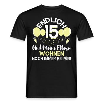 Endlich 15 Meine Eltern Wohnen noch bei mir - Männer T-Shirt - Schwarz - Vorne - AI Model Male 178 light (178cm)