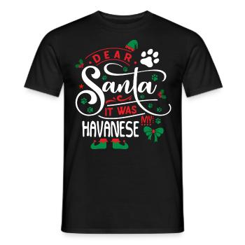 Weihnachten Santa Clause Hund Havaneser - Männer T-Shirt - Schwarz - Vorne - AI Model Male 178 light (178cm)