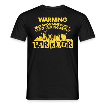 Parkour Free Running Traceur - T-shirt homme - noir - Devant - AI Model Male 178 light (178cm)