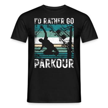 Parkour Free Running Traceur - Men's T-Shirt - black - Front - AI Model Male 178 light (178cm)