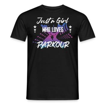Parkour Free Running Traceur Girl - Men's T-Shirt - black - Front - AI Model Male 178 light (178cm)