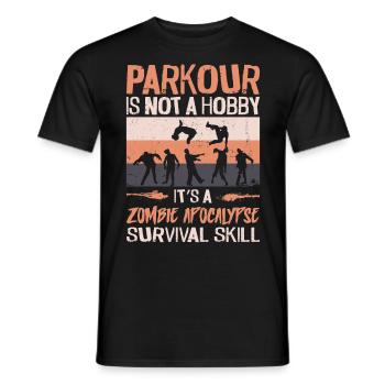 Parkour Free Running Traceur - T-shirt homme - noir - Devant - AI Model Male 178 light (178cm)