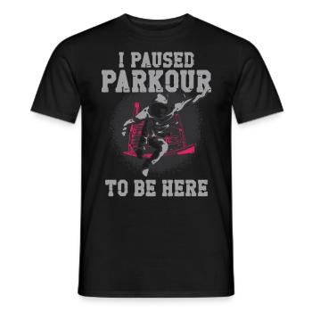Parkour Free Running Traceur - T-shirt homme - noir - Devant - AI Model Male 178 light (178cm)