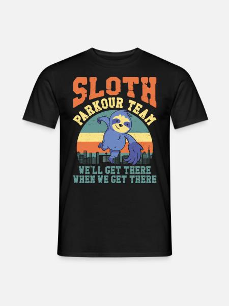 Parkour Free Running Traceur Sloth - Men's T-Shirt - black