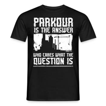 Parkour Free Running Traceur - T-shirt homme - noir - Devant - AI Model Male 178 light (178cm)