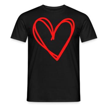 idée cadeau coeur amour amour - T-shirt homme - noir - Devant - AI Model Male 178 light (178cm)