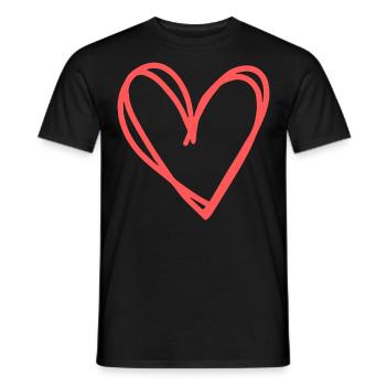 idée cadeau coeur amour amour - T-shirt homme - noir - Devant - AI Model Male 178 light (178cm)
