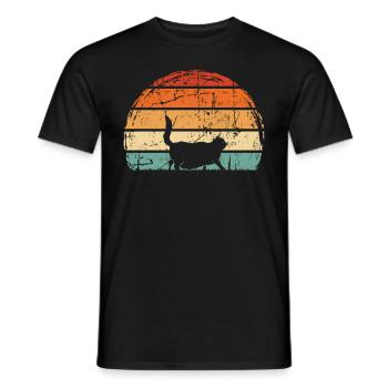 Retro-Meme Der Chonk-Katze Vintage Katzen - Männer T-Shirt - Schwarz - Vorne - AI Model Male 178 light (178cm)